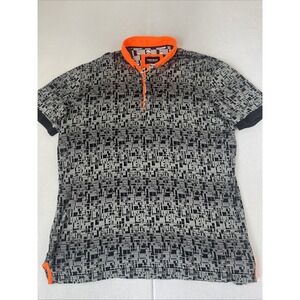 Maceoo Polo Shirt Mens 5/XL Orange Black Short Sleeve Slim Fit